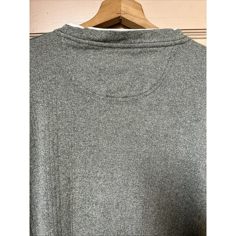 Haggar Sweater Mens Large Green Long Sleeve Ribbed V-Neck 90s Style Preppy